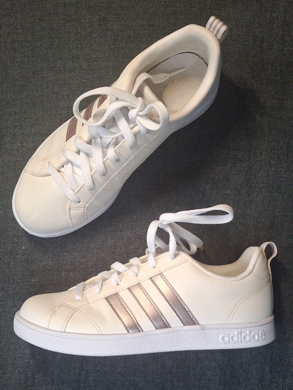 Adidas VS Advantage "White Rose Gold" Sneakers Sz 7 AW3865